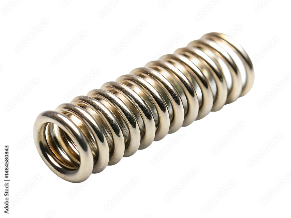 little stainless steel spring isolated on white background, ONG little stainless steel spring isolated on white background, ONG