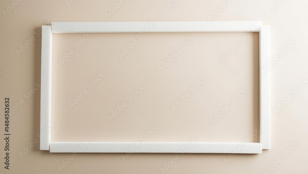 Fototapeta premium Minimalist Background with Foam Frame and Copy Space for Product Presentation or Text Overlay