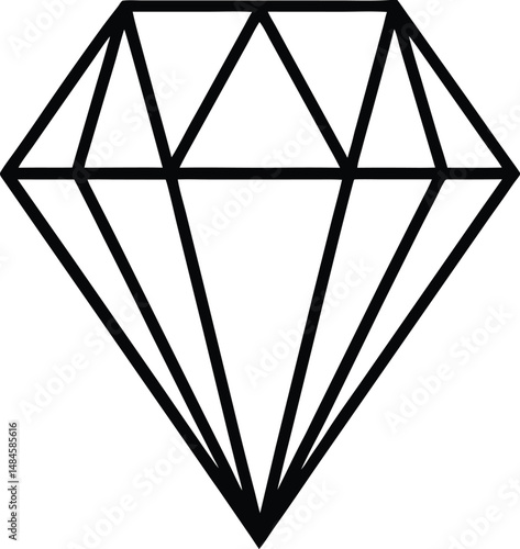 Diamond Silhouette Vector Illustration In White Background