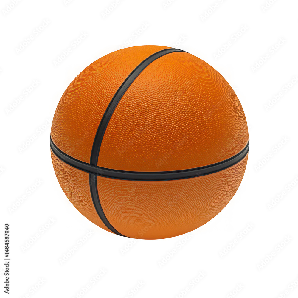 Fototapeta premium Basketball close up view on transparent background