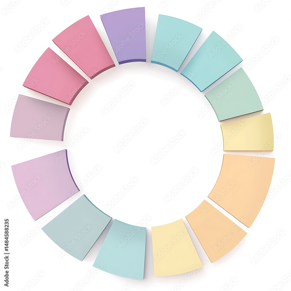Obraz premium **Circular Flow Diagram Illustrating Continuous Strategic Improvement Smooth Curves, Pastel Colors. --S 50 --V 6.1 --Raw** - @Darya (Relaxed)