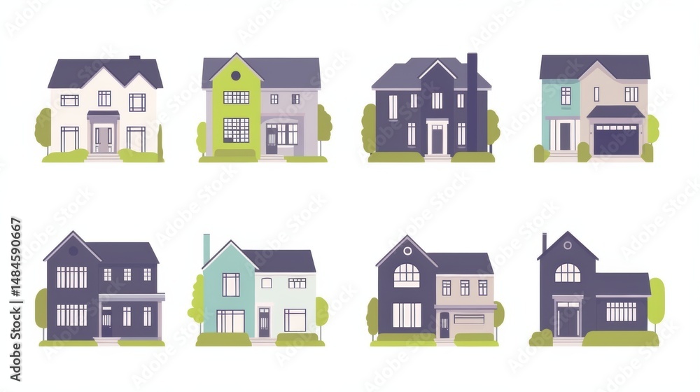 Fototapeta premium Isolated houses set