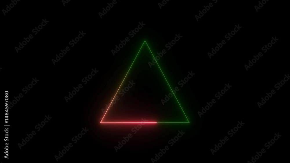 abstract beautiful blue color neon triangle frame background animation. abstract beautiful blue color neon triangle frame background animation.