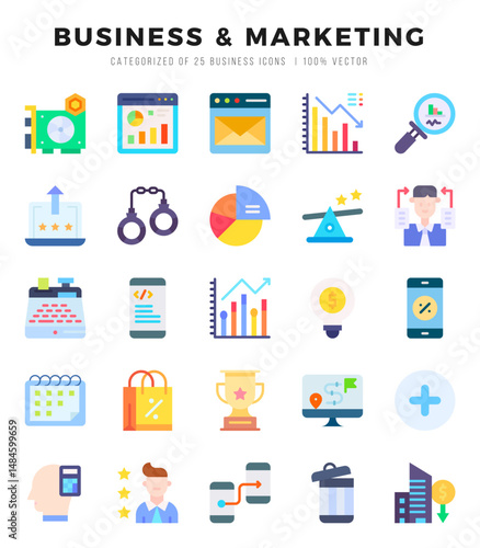 icons set. Business & Marketing for web. app. vector illustration.