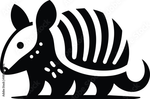 Stylized Baby Armadillo Outline