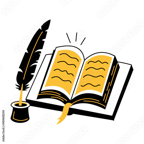 A hand drawn illustration of a law book 

