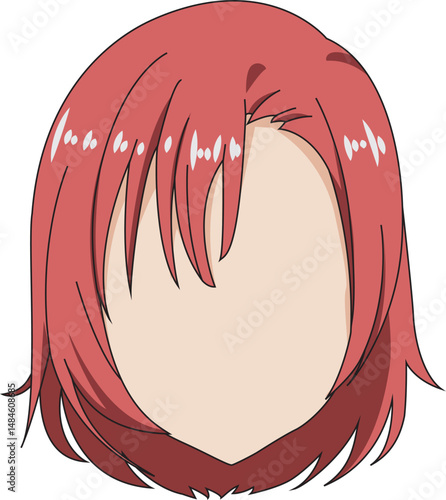 Girl Short Hairstyle Faceless Woman Hair Vector
