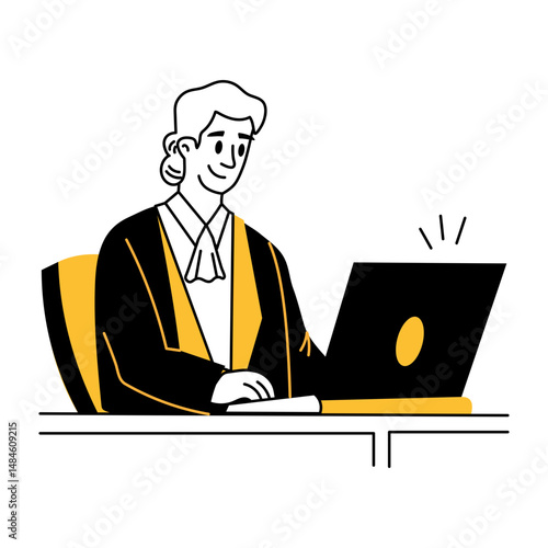 A hand drawn illustration of professional advocate 

