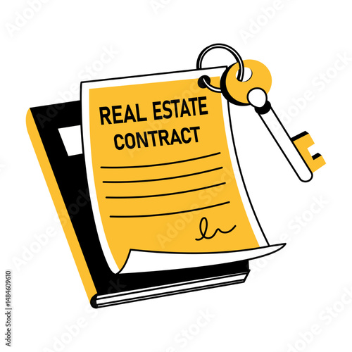 A hand drawn illustration of a property contract 

