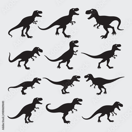dinosaur illustration, dinosaur vector illustration, dinosaur silhouette, animal silhouette isolated vector Illustration, png, Funny cute dinosaur