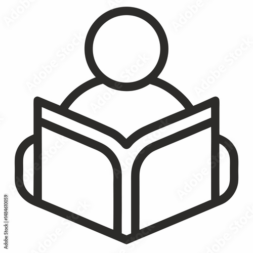 Reading outline icon on white background
