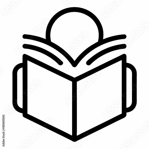 Reading outline icon on white background
