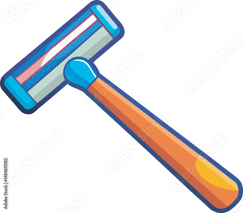 A clean, detailed vector art illustration of a disposable razor, showcasing sharp design lines and modern styling for personal grooming concepts.