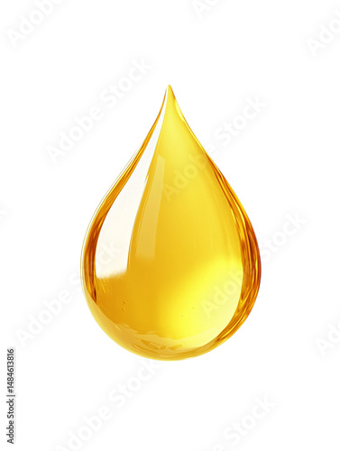 Golden Liquid Drop  A Close-Up Macro Photograph of a Single Droplet