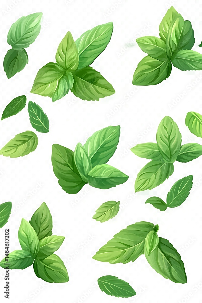 Fresh mint leaves pattern Fresh mint leaves pattern