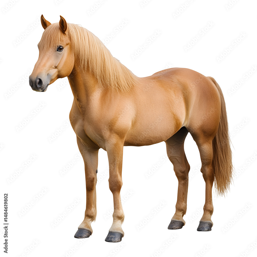 Fototapeta premium Stunning Light Golden Horse Against transparent Background
