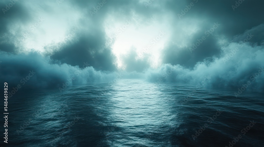 Fototapeta premium Misty castle in ethereal landscape