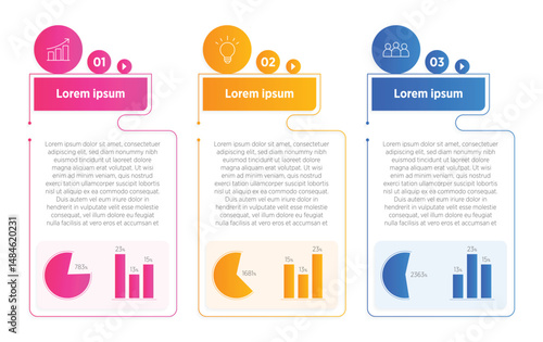 Design infographic 3 options, Business concept infographic template can be used for workflow layout, diagram, number options, timeline or milestones project.