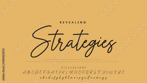 Signature script lettering font.