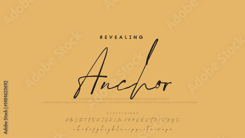 Signature script lettering font.