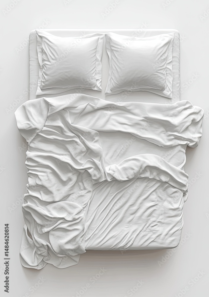 Obraz premium Clean, crisp, white bed linens