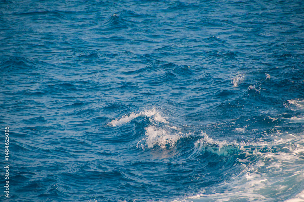 Naklejka premium Ocean wave water background, Abstract blue sea water.