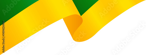 Brazil Flag Ribbon Corner Border Illustration