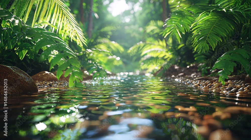 Naklejka premium Tropical rainforest streams