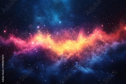 Obraz na płótnie Colorful smiling stars set against a vibrant cosmic background at night w salonie