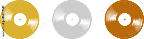 Vektoren Goldene Silberne und Bronzene Schallplatte - Auszeichnung und Erfolg in der Musik