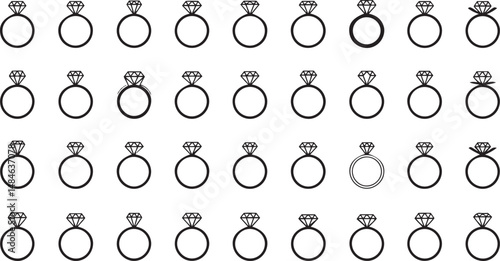 Exquisite Diamond Engagement Ring Vector Illustration Ideal for Bridal and Jewelry Design Projects