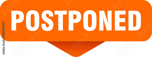 postponed sticker. postponed sign on transparent background