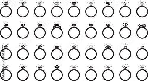 Luxurious Diamond Engagement Ring Vector Artwork Suitable for High-End Jewelry Design Concepts