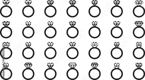 Elegant Diamond Engagement Ring Vector Design Perfect for Wedding and Jewelry Design Inspirations
