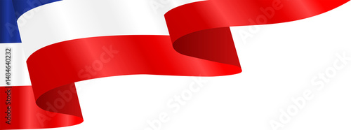 Blue White and Red American Flag Wavy Ribbon Corner Border Illustration