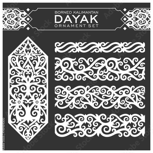 Borneo kalimantan dayak ornament set	