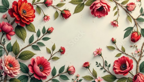 Intricate floral tapestry wallpaper pattern in muted tones , home decor, home