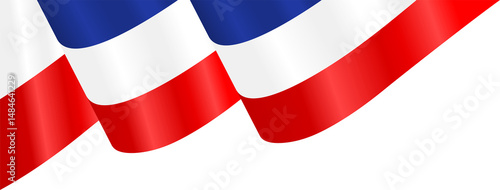 Free Download Blue White and Red American Flag Wavy Ribbon Corner Border Illustration - GFXLoad