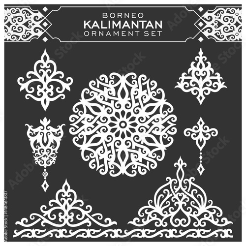 Borneo kalimantan dayak ornament set	