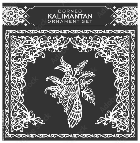Borneo kalimantan dayak ornament set	