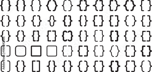 Variety of Bracket Styles in Vector Format Including Curly Square and Angle Brackets for Design Use