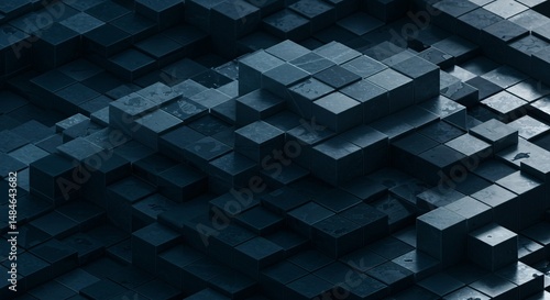 abstract blue background with cubes