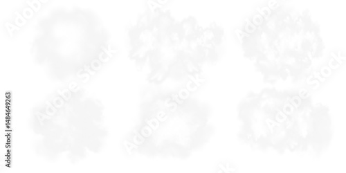 Vector realistic cloud, smoke or fog on isolated transparent background. Cloud png. Cloud, smoke, fog png.