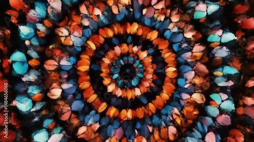 Wallpaper Mural Spinning Kaleidoscopic Mandala in Jewel Tones Creates a Meditative Symmetrical Visual Animation Loop

 Torontodigital.ca