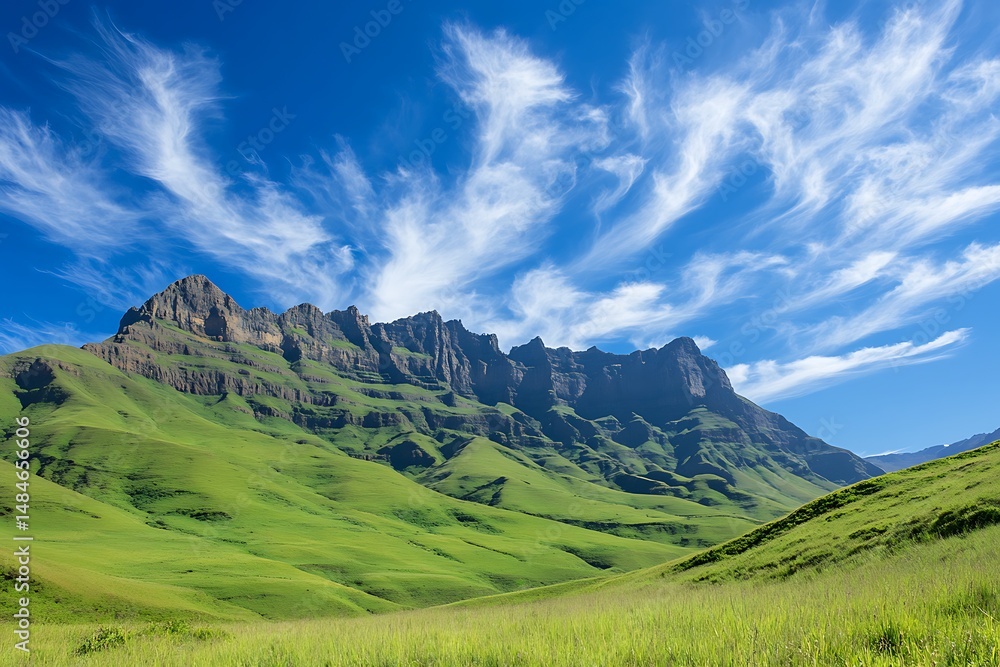 Obraz premium Majestic Green Mountain Scene Celebrating Environment Day.