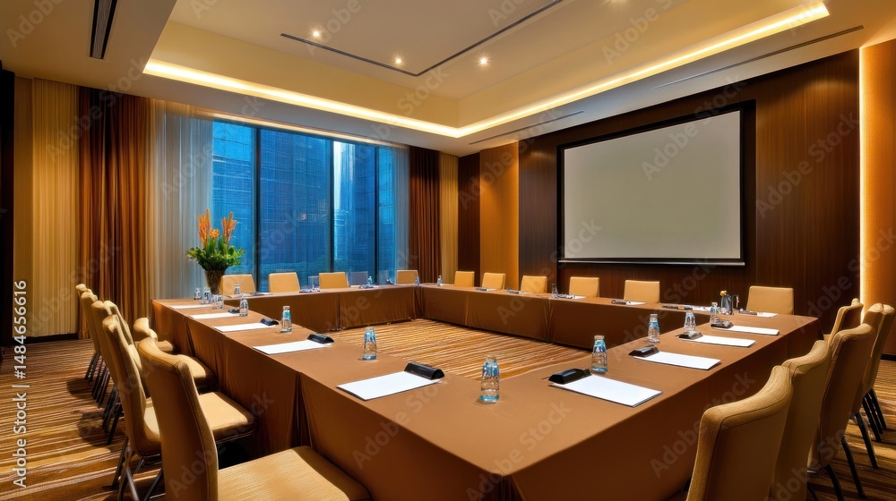 Modern Conference Room with City View Modern Conference Room with City View