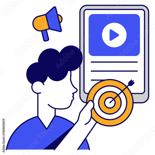 Unique design icon of mobile video