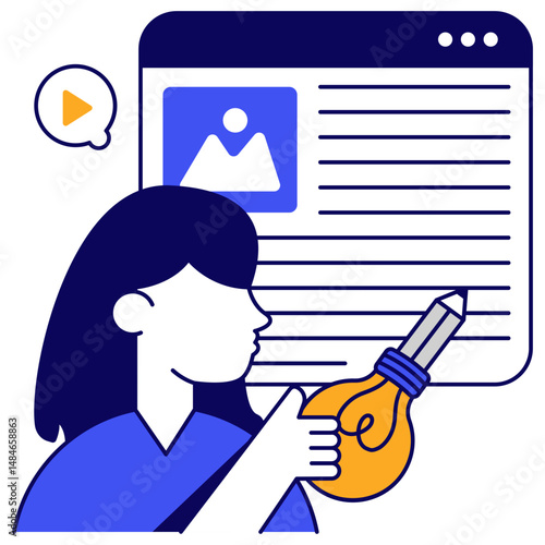 Trendy design icon of creative writing