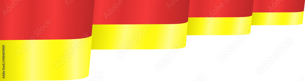 Fototapeta premium Red and Yellow China Flag Wavy Ribbon Corner Border Illustration