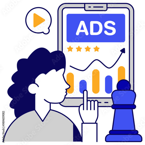 A unique design icon of marketing strategy